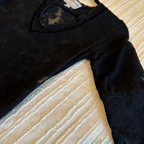 Y2K 90’s  Ann Farriday One Size Dress Stretch Lace 3/4 Sleeve EUC whimsygoth - Picture 7 of 8